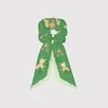 Coletero retro francés verde esmeralda con estampado de caballos y borlas elegantes - Estilo Caballo Verde Esmeralda