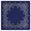 French vintage style dark blue paisley and polka dot square scarf for sun protection - Paisley Polka Dot Style (1) / Large / Navy Blue