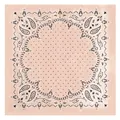 French retro paisley and polka dot peach pink silk-like square scarf and headband - Paisley Polka Dot Style (4) / Large / Light Pink