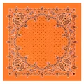 Classic orange paisley and polka dot square bandana for women stylish summer headscarf - Paisley Polka Dot Style (2) / Large / Orange