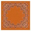 Classic orange paisley and polka dot square bandana for women, 90cm vintage style scarf - Paisley Cashew Style (3) / Large / Orange Red