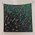 90cm silk square scarf featuring colorful abstract C patterns and artistic airplane prints - 90x90cm / S1796 Flying All Over