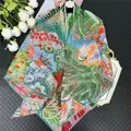 Damen 130cm Georgette Schal mit tropischem Dschungel-Pferdeprint in bunten Farben - Tropische Blumen-Dschungel Mehrfarbig