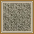 Macro detail van retro paisley print op beige vierkante sjaal met okergele rand - 90cmx90cm / Lichtbeige Zwart Paisley
