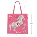 Tabella delle taglie dettagliata per borsa shopping rosa in tela con cavallo floreale - Rosa (4)