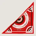Vintage red triangle scarf with archery bow and arrow pattern for elegant winter styling - Red (S2058)
