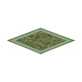 Nordic rhombus silk scarf with nautical illustrations and vintage sailing ship motifs - Dark Green with Nautical Map / 122cm