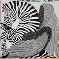 Eleganter 130cm quadratischer Schal mit schwarz-weißem geflügeltem Zebra Pegasus Muster - 130cm*130cm / Schwarzweiß Zebra Pegasus
