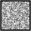 Retro black and white floral square silk scarf with elegant rose pattern for women - Black