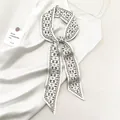 Dettaglio di una sciarpa sottile in seta bianca con motivo paisley su un abito - Bianco Paisley