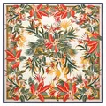 Pañuelo cuadrado de seda de 130cm estilo francés con estampado tropical de palmeras - Centro Beige