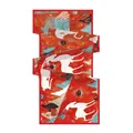 Écharpe en soie motif cerf de Dunhuang 180x70cm élégant foulard style national chinois - Cerf aux neuf couleurs