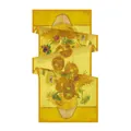Van Gogh Sunflowers long silk scarf featuring vibrant yellow oil painting floral patterns - Van Gogh Sunflowers in a Vase