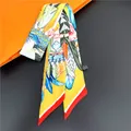Pañuelo de poliéster con plumas de colores para asas de bolsos y cinta para el pelo - C236-4 / 90cm