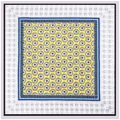Pañuelo de seda 130cm con girasoles y borde púrpura para mujer estilo otoñal - Mezcla Amarillo Lavanda