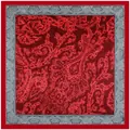 Rode vierkante sjaal van 90 cm met vintage Paisley-patroon en zijdeachtige glans - 90cm*90cm / Rood