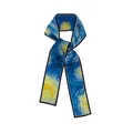 Sciarpa in seta Van Gogh Notte Stellata con design a nastro lungo e stampa a olio di lusso - Cielo stellato