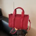 Borsa tote bordeaux retrò in finta pelle scamosciata con dettagli intrecciati - Taglia unica / Borgogna