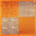 Foulard in seta 60cm bicolore con motivo paisley e bordi in seta arancione per donna - Foulard da collo / Arancione