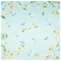 Pañuelo de seda verde menta de 60 cm con elegante estampado de ramas de magnolia - Azul Agua
