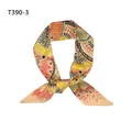 Detail of floral print skinny scarf tied in a bow with yellow and red patterns - T390-3 / 100cm