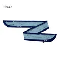 Detailed view of dark blue silk scarf featuring cute cartoon crocodile patterns and soft texture - T394-1 / 100cm