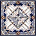Pañuelo cuadrado de 130cm con estampado náutico, brújula y cuerdas en azul y rosa - Azul marino