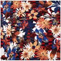 Sciarpa floreale girasole 130cm con scacchiera vivace e motivi in stile pop art - Nero