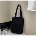Black quilted nylon tote bag with multiple compartments for professional office commute - One Size / Black