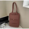 Large mauve puffer tote bag for office commute featuring multi-pocket quilted nylon design - One Size / Brick Red