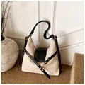 Hobo-tas van canvas met roze stippen en zwart lederen bies voor dames - Eén maat / Zwart