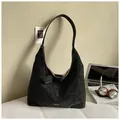 Bolso hobo de ante negro mate con mini estuche, gran capacidad para oficina y diario - Talla única / Negro