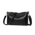Sac bandoulière noir pour femme avec motifs floraux embossés et fermoirs dorés - Taille unique / Rose Large Noire