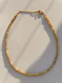Detail of multi-faceted amber beads with adjustable 18k gold-plated lobster clasp - Necklace / 38+5cm / Amber