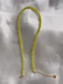 Detail of beaded necklace with light green faceted beads and 18k gold lobster clasp - Necklace / 38+5cm / Pale Yellowish-Green
