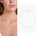 Minimalist 18k gold plated titanium necklace with natural freshwater pearls for women - Necklace - Style B