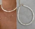 Shell heart bead necklace and gold LOVE charm chain layered jewelry set - Full Shell Heart Necklace (38+5cm)