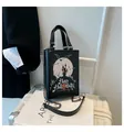 Borsa nera di Halloween con stampa zucca e tracolla a catena versatile elegante - Stile Happy Halloween (款三)
