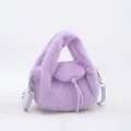 Pluche crossbodytas van imitatiebont in lavendelpaars met verstelbare riem - Eén maat / Paars