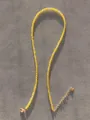 Close-up of yellow faceted natural stone beads with gold plated clasp and extender chain - One Size / Yellow Faceted Stone Style (Style 24)