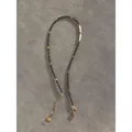 Minimalist black spinel choker necklace featuring freshwater pearls and gold accents - Necklace 1 (38+5cm)