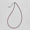 Minimalist beaded necklace with faceted purple stones and adjustable lobster clasp - One Size / Red Natural Stone Style (Style 12)