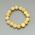 Damen-Armband aus 18k vergoldetem Edelstahl mit natürlichen gelben Steinperlen - Armband / Hellgelb