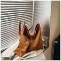 Caramel brown suede hobo bag with matching coin purse and leather shoulder strap - Tote Bag And Pouch / Brown