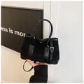 Classic black tote bag in matte suede and smooth leather patchwork for women - Large / Black