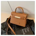 Caramel Saffiano leather handbag with MARC ELIZA logo and adjustable crossbody strap - One Size / Brown