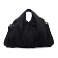 Minimalist black canvas tote bag with adjustable shoulder strap and large capacity - One Size / Black