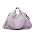 Minimalist light purple crossbody canvas bag with pleated texture and adjustable strap - One Size / Purple