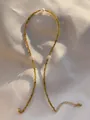 Close-up of olive green faceted beads and white freshwater pearls with gold clasp detail - Olive Green Faceted Bead Pearl Style (6)
