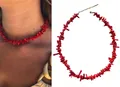 Collana con pietre rosse irregolari e chiusura regolabile dorata da donna alla moda - Collana (38cm+5cm) / Stile Accento Perla Pietra Triturata Tutto Rosso (25D10-10)